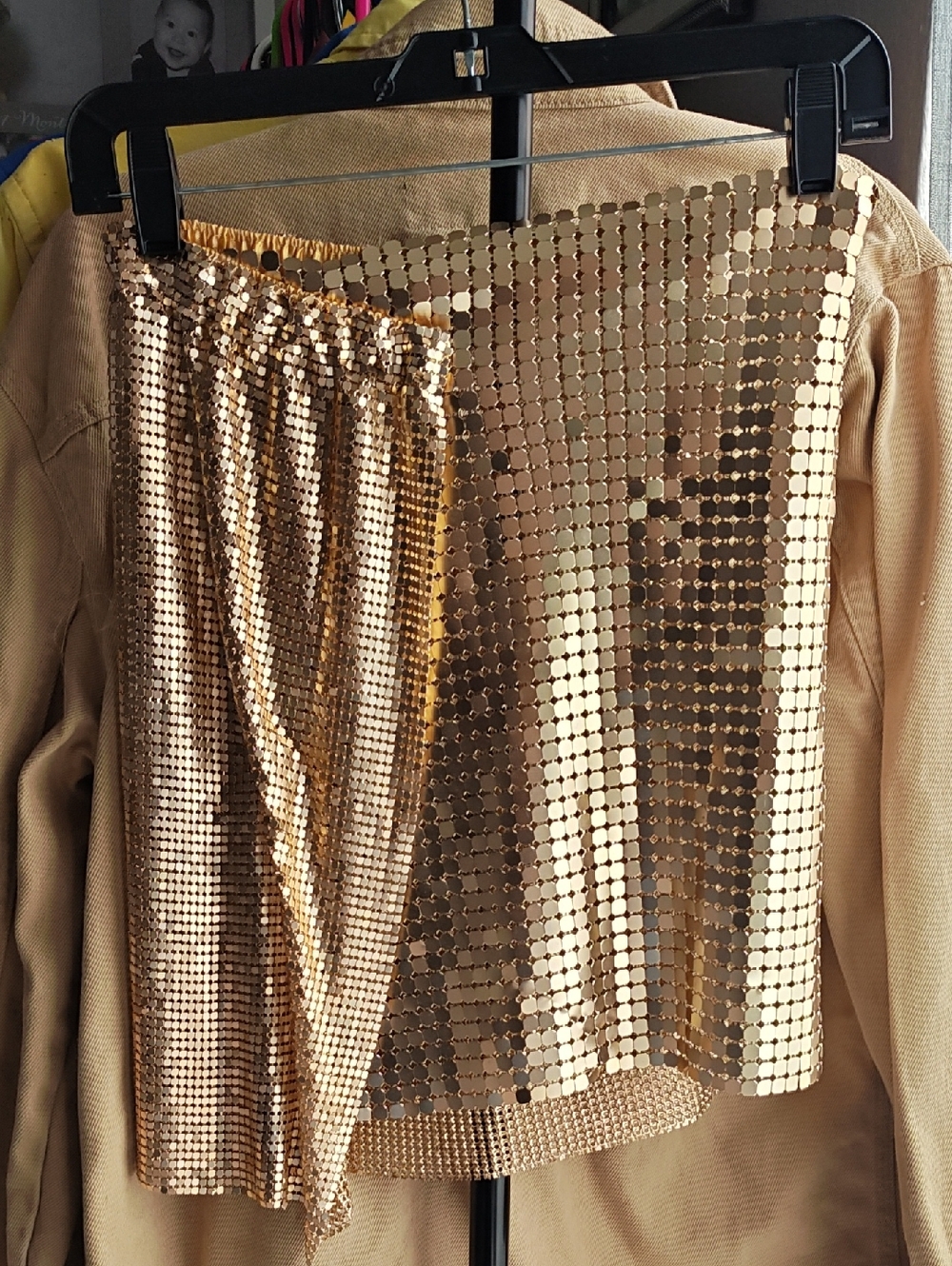 Gold Sequin Mini Skirt - Shimmering Party Skirt